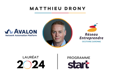 Matthieu Drony, nouveau lauréat de l'association Réseau Entreprendre Occitanie Garonne