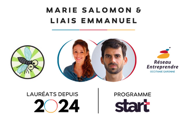 Marie Salomon et Emmanuel Liais lauréats 2024 Réseau Entreprendre Occitanie Garonne